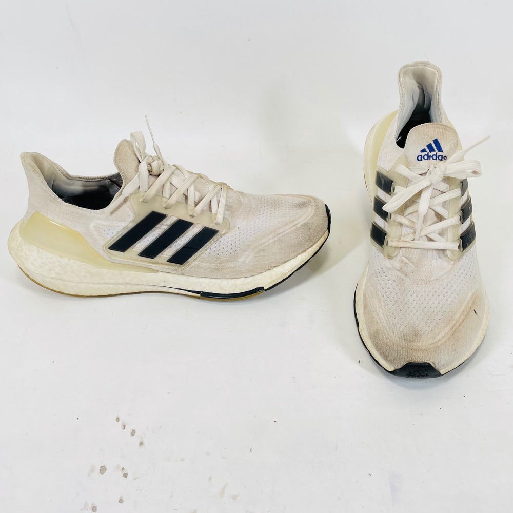 Adidas Ultraboost 21 Mens Running Shoes White Black FY0837 Size 9